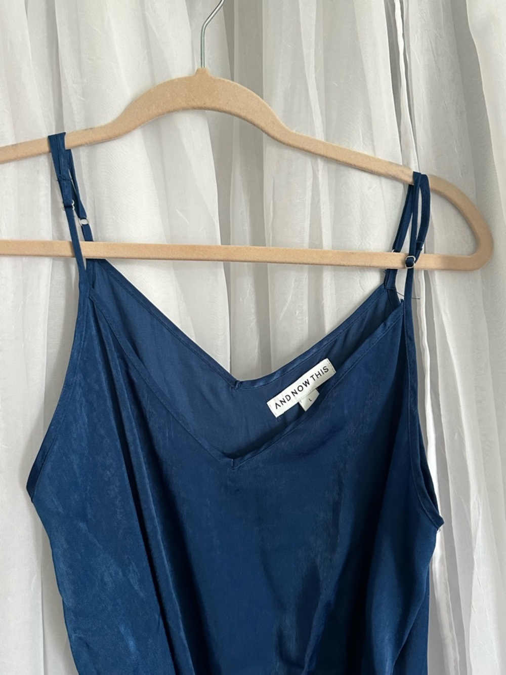 Jumpsuit in Navy Blue with Spaghetti Straps and gathered bottoms - Picture 5 of 16